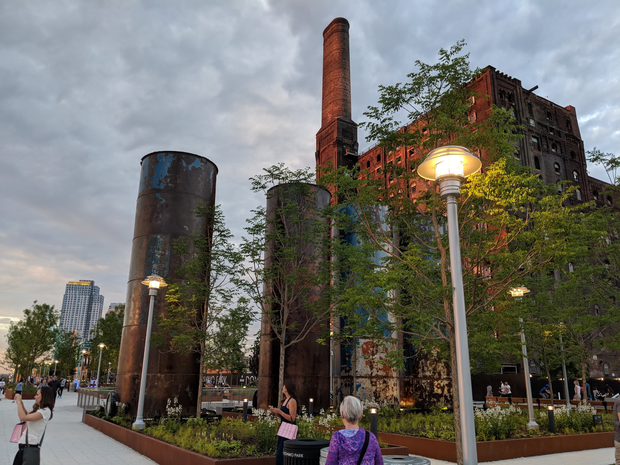 Historic Domino refinery and industrial artifacts in Williamsburg